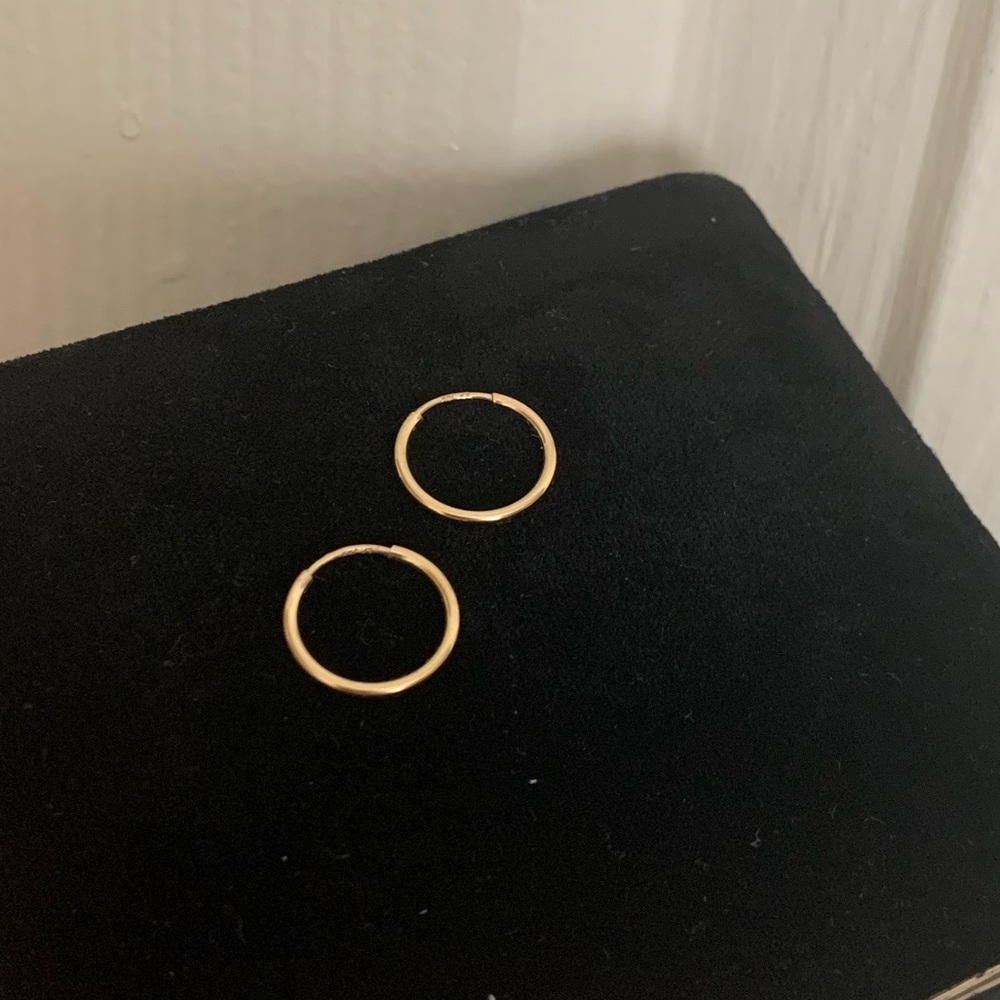 12K Gold Dainty Hoops